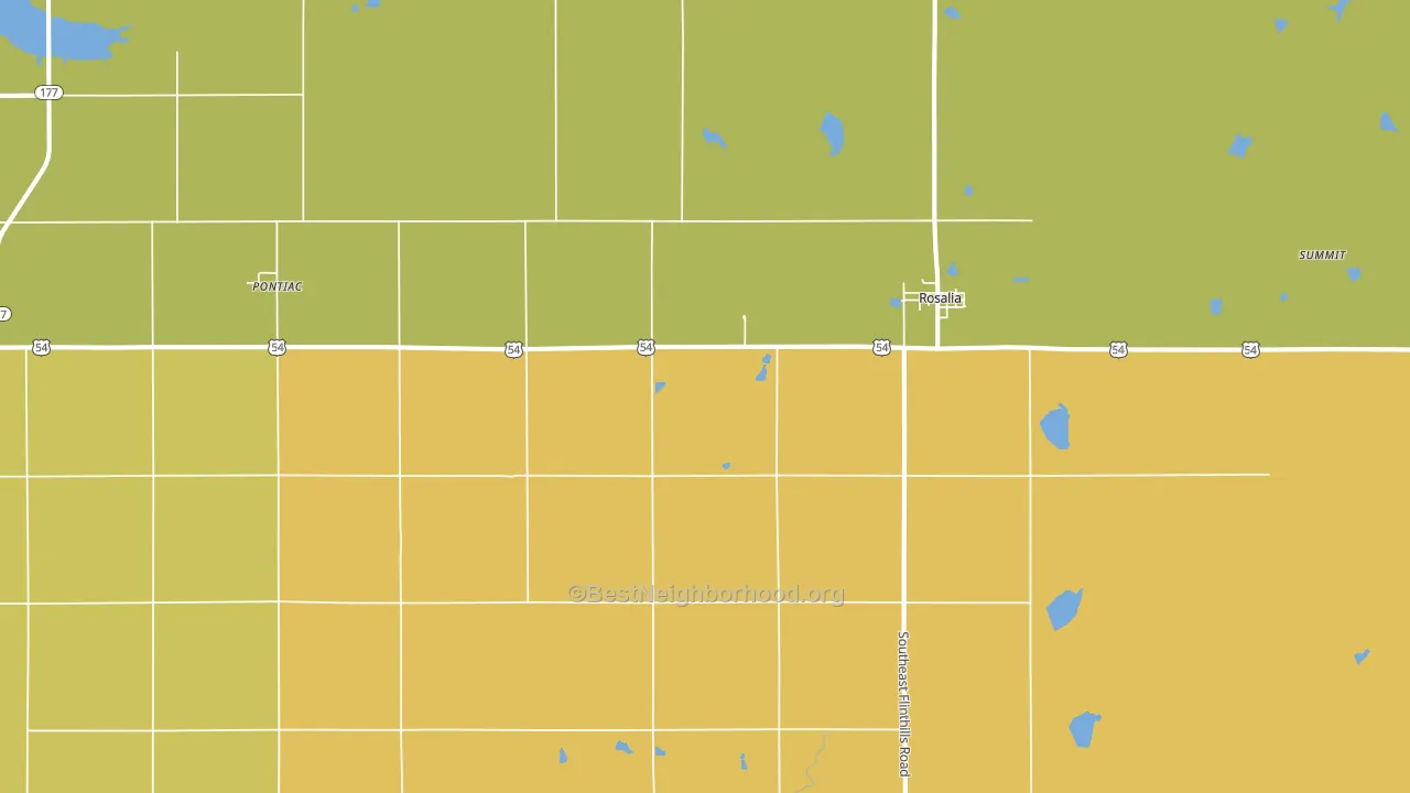 Rosalia, KS block-group voter-turnout map