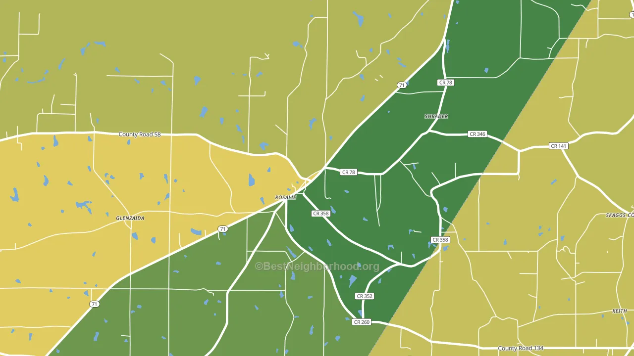 Rosalie, AL block-group voter-turnout map