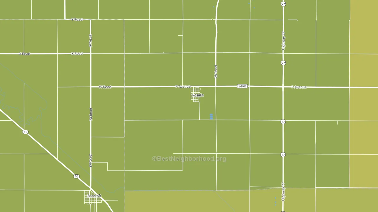 Rosalie, NE block-group voter-turnout map