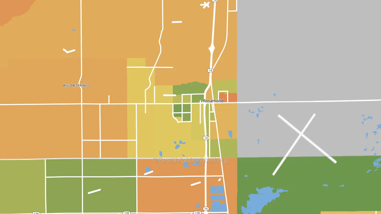 Rosamond, CA block-group voter-turnout map
