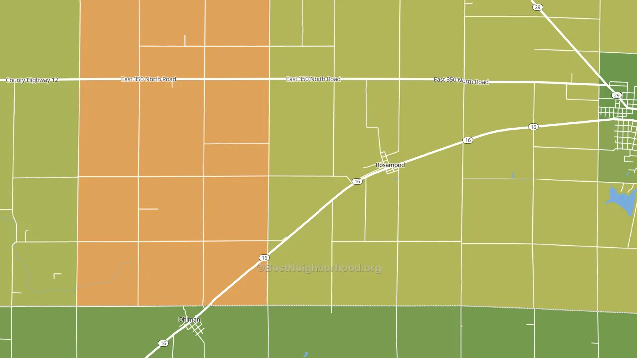 Rosamond, IL block-group voter-turnout map