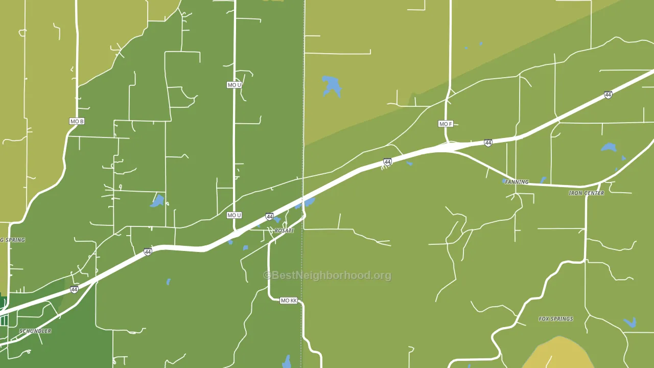 Rosati, MO block-group voter-turnout map
