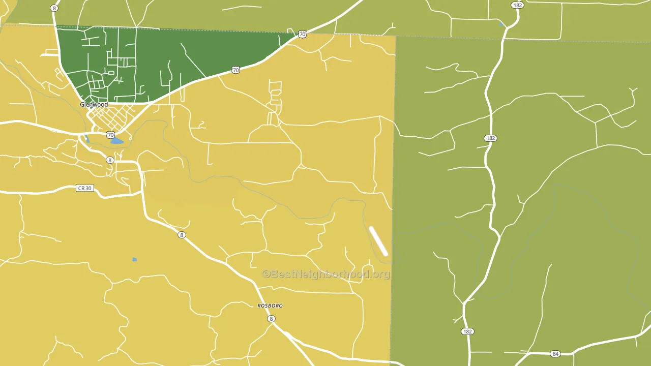 Rosboro, AR block-group voter-turnout map