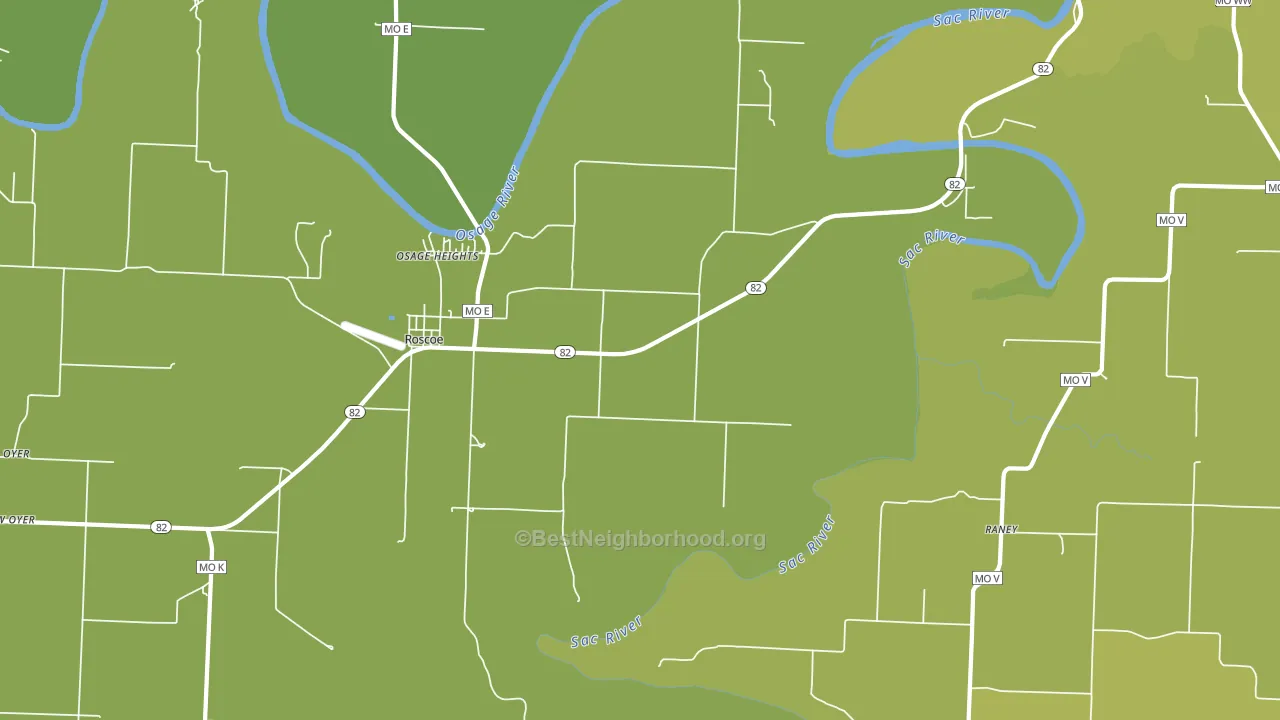 Roscoe, MO block-group voter-turnout map