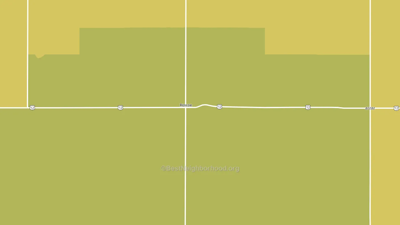 Roscoe, SD block-group voter-turnout map
