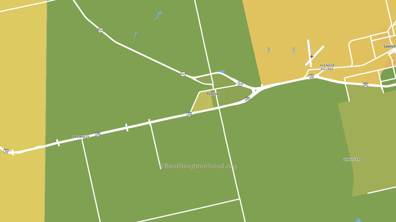 Roscoe, TX block-group voter-turnout map