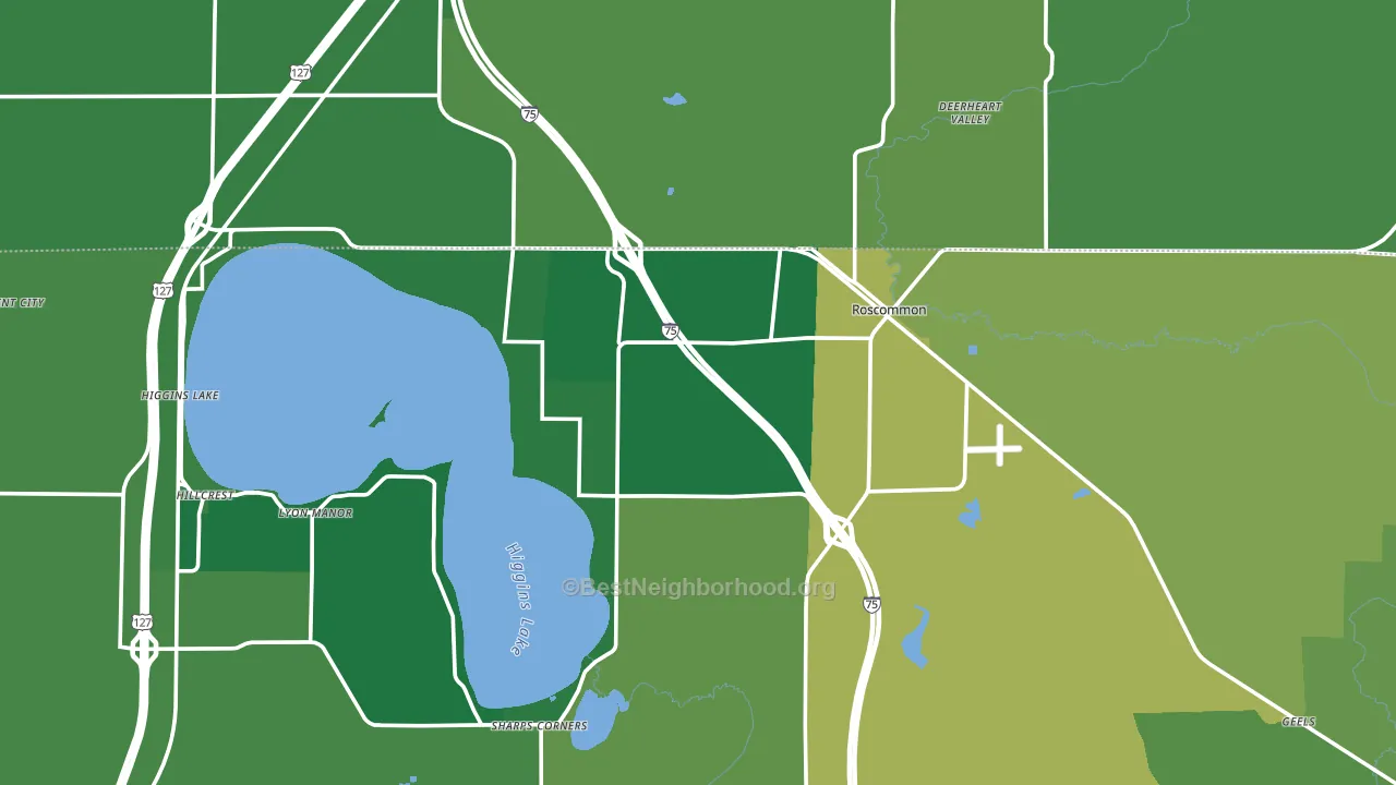 Roscommon, MI block-group voter-turnout map