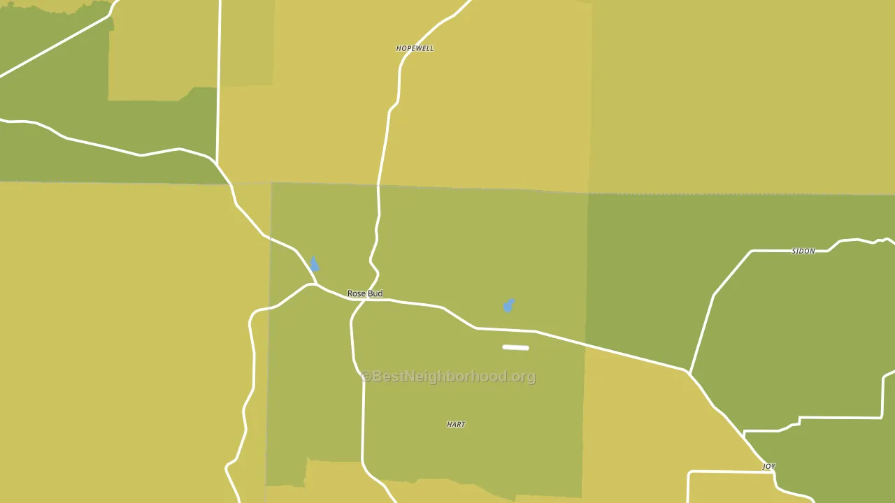 Rose Bud, AR block-group voter-turnout map