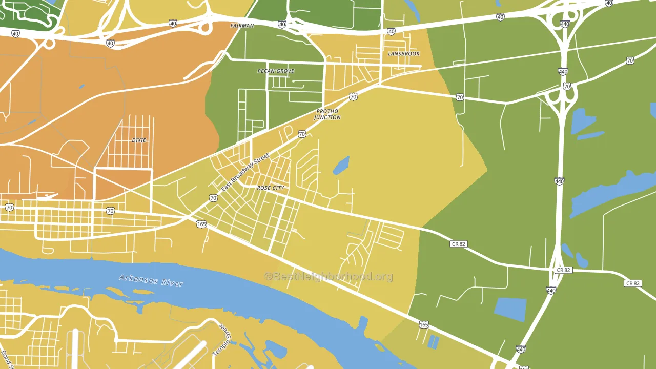Rose City, AR block-group voter-turnout map