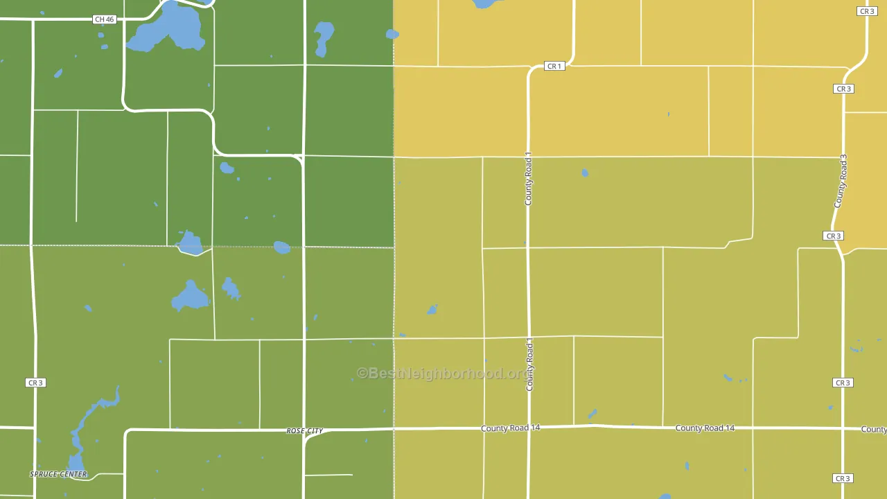 Rose City, MN block-group voter-turnout map