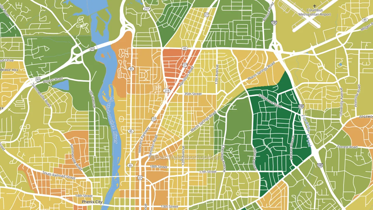Rose Hill, Columbus, GA block-group voter-turnout map