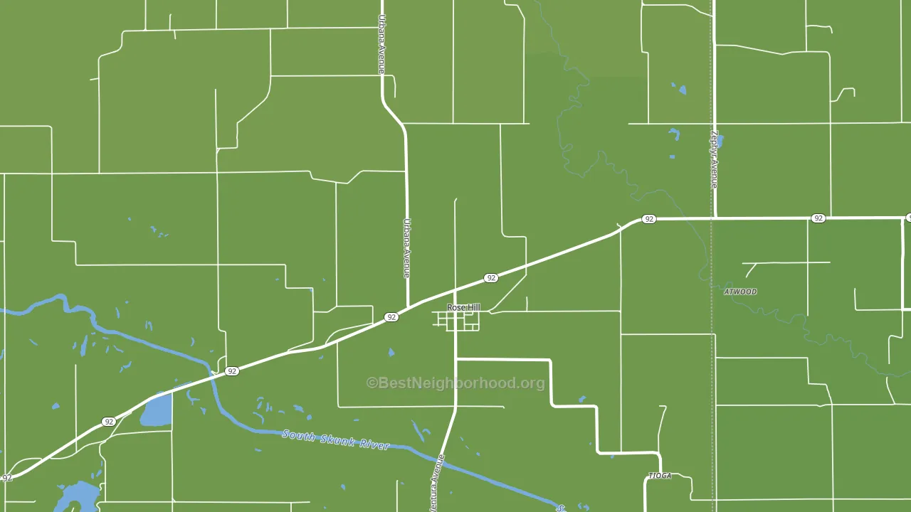Rose Hill, IA block-group voter-turnout map