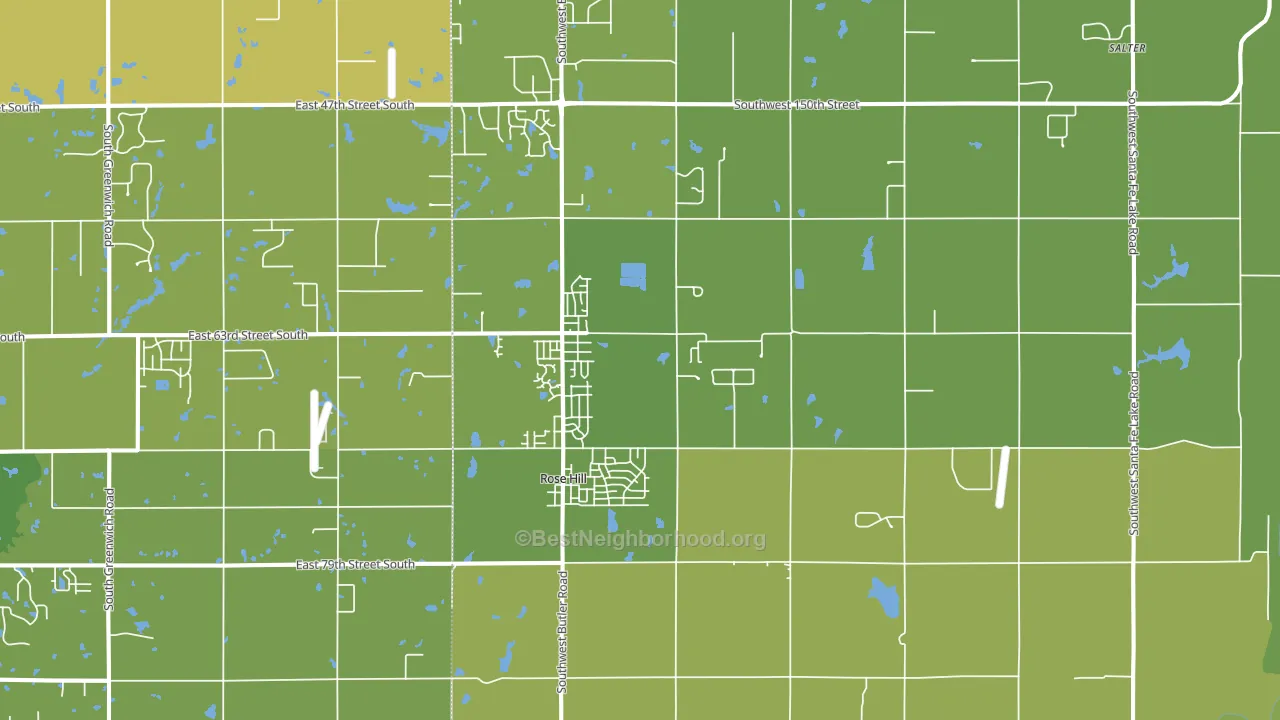 Rose Hill, KS block-group voter-turnout map