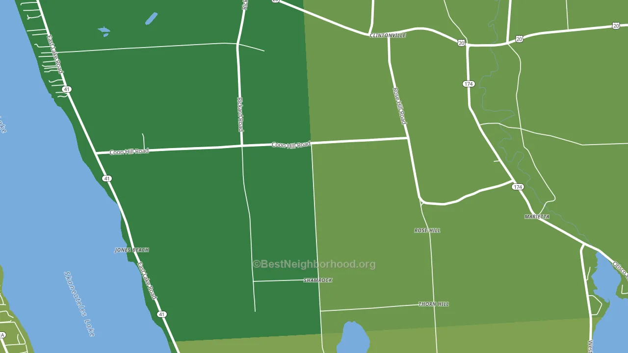 Rose Hill, NY block-group voter-turnout map