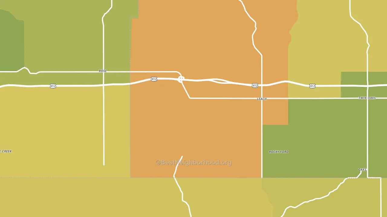 Rose, OK block-group voter-turnout map