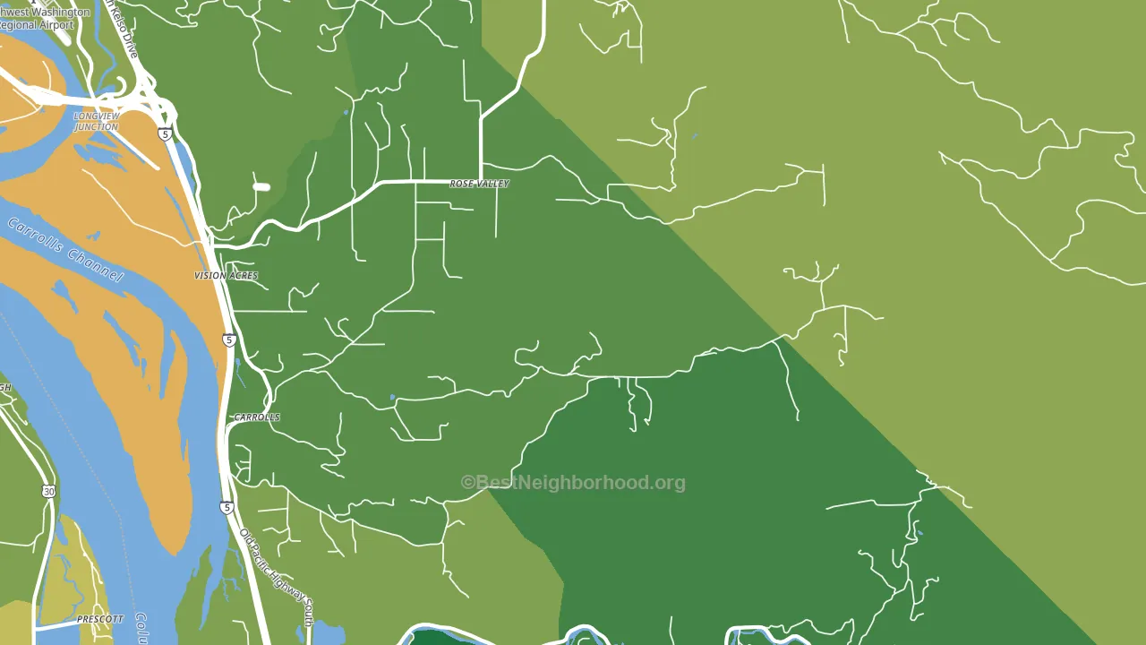 Rose Valley, WA block-group voter-turnout map