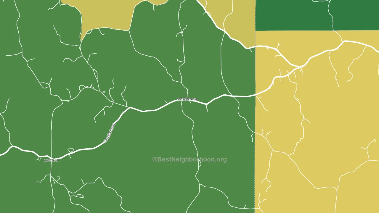 Rosebloom, MS block-group voter-turnout map