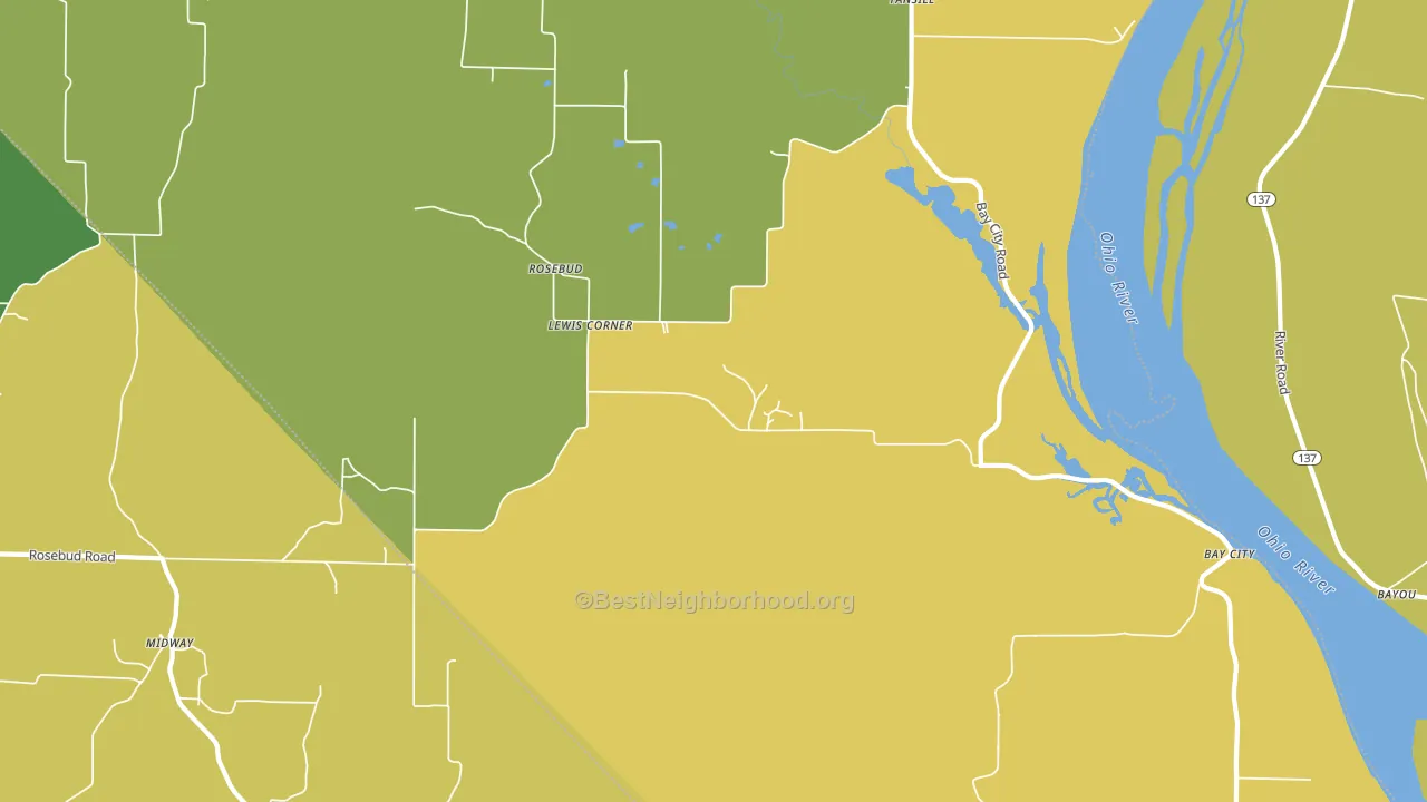 Rosebud, IL block-group voter-turnout map