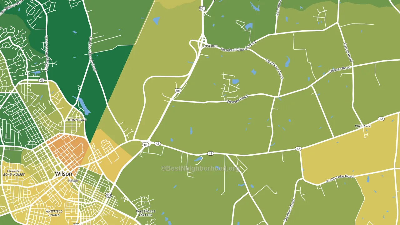 Rosebud, NC block-group voter-turnout map
