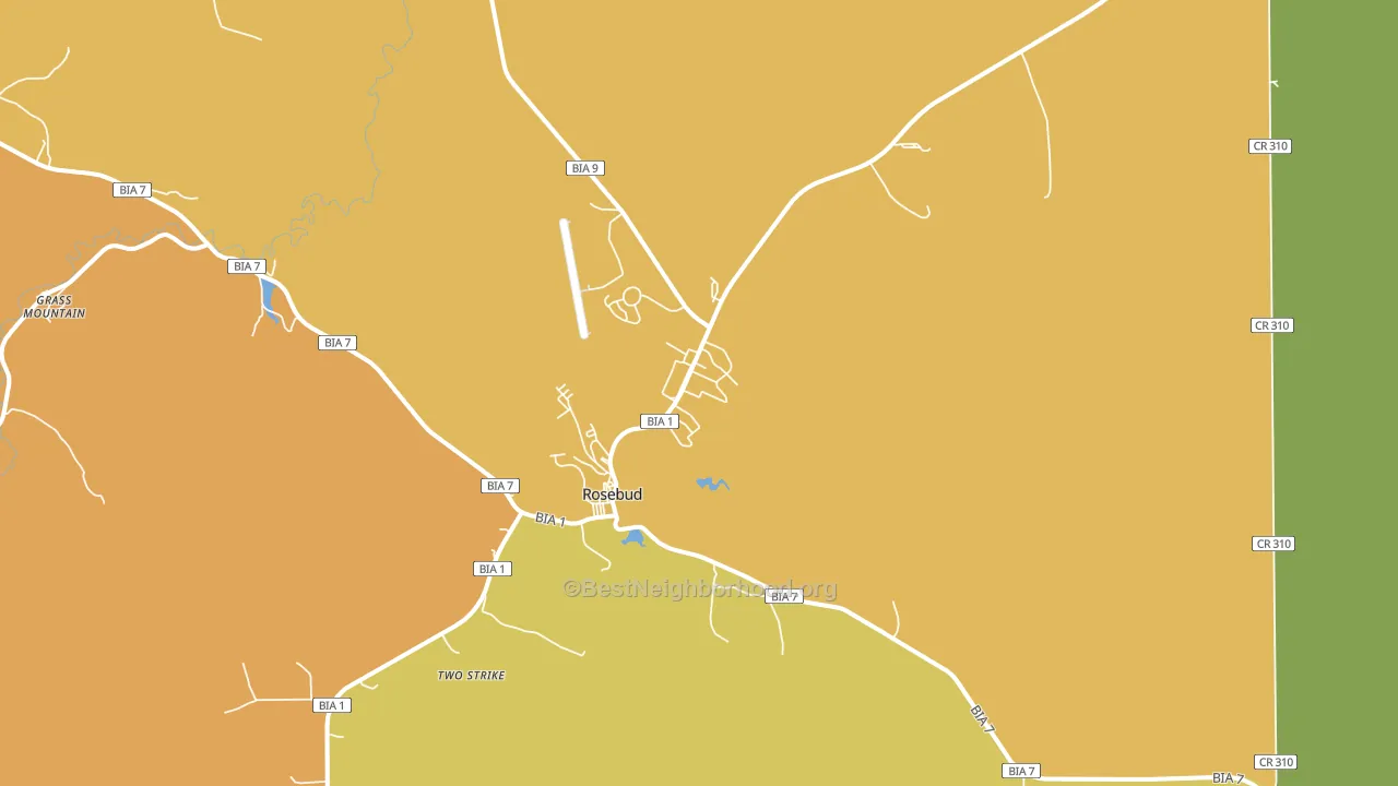 Rosebud, SD block-group voter-turnout map