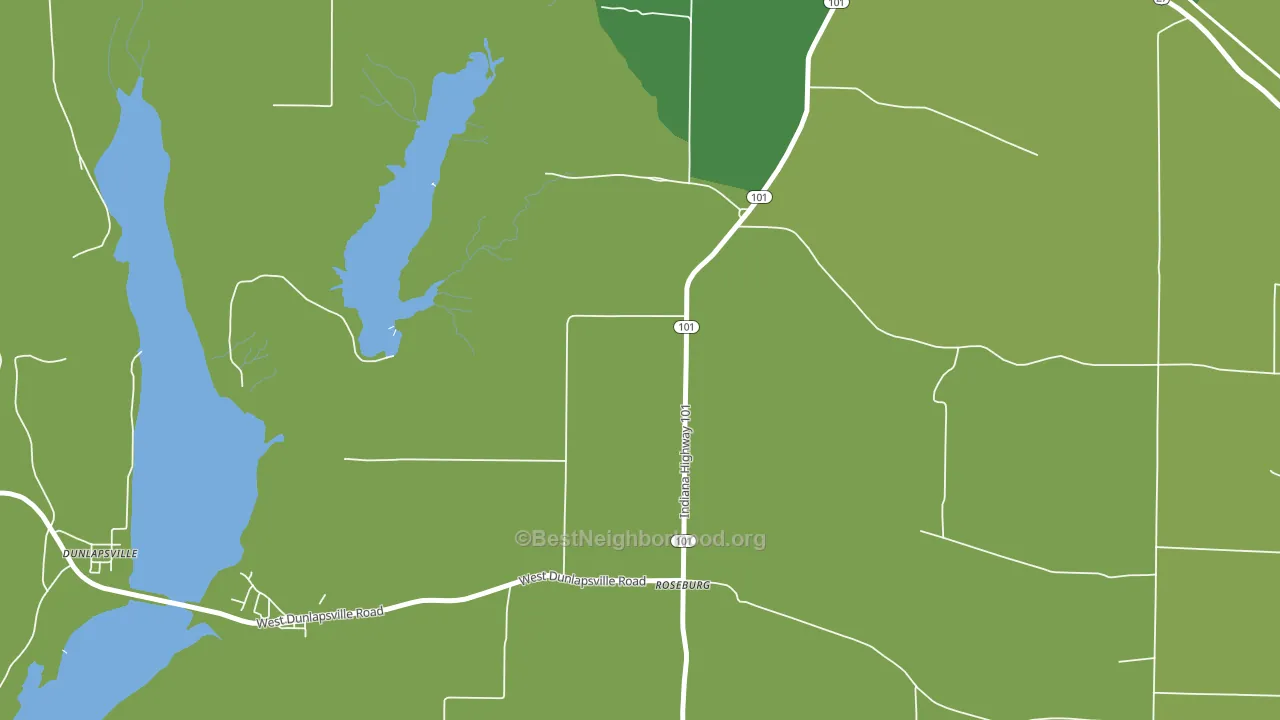 Roseburg, IN block-group voter-turnout map