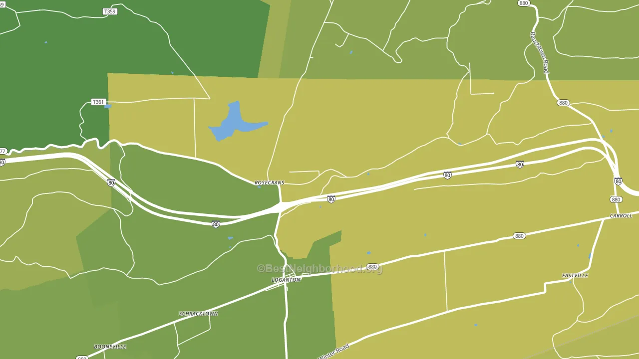 Rosecrans, PA block-group voter-turnout map