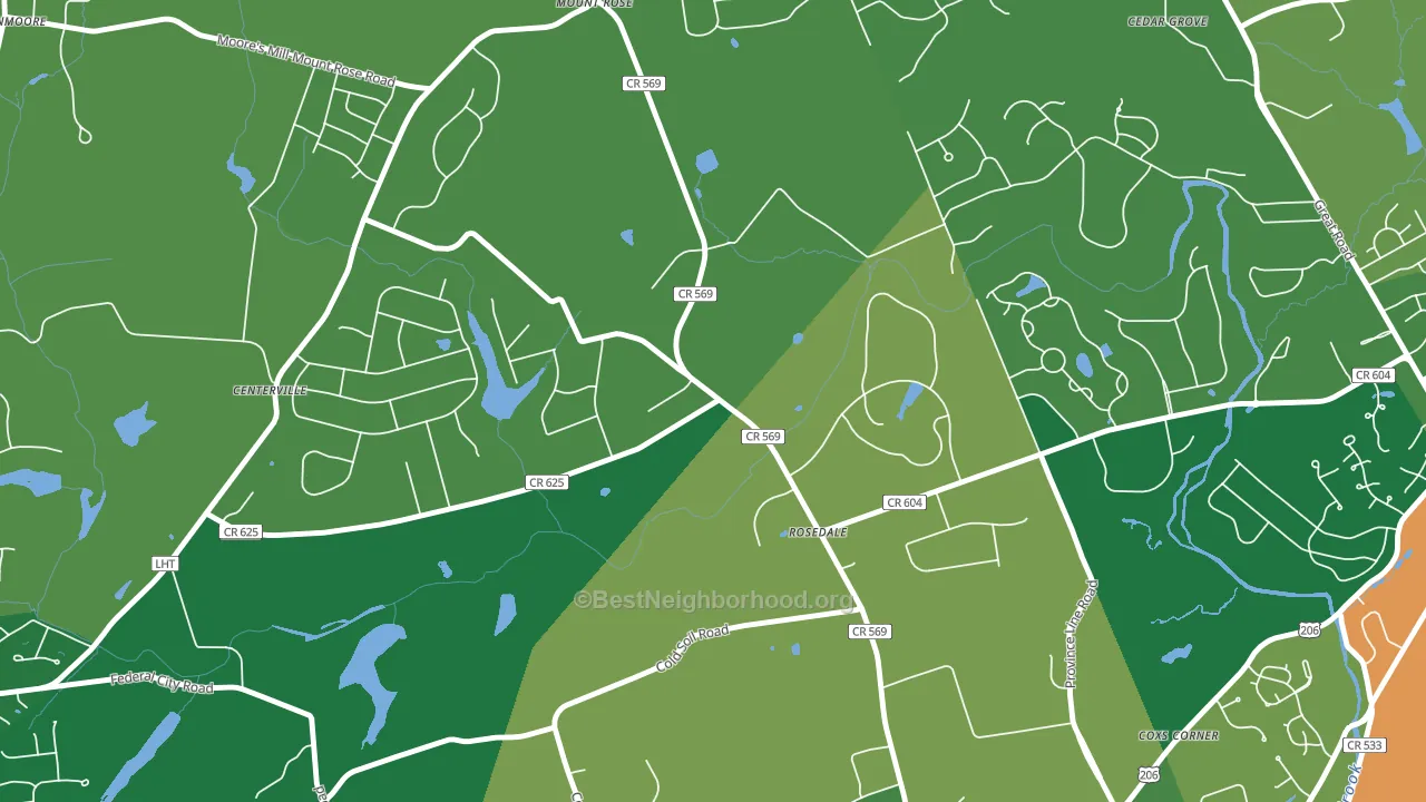 Rosedale, NJ block-group voter-turnout map