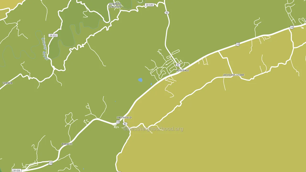 Rosedale, VA block-group voter-turnout map