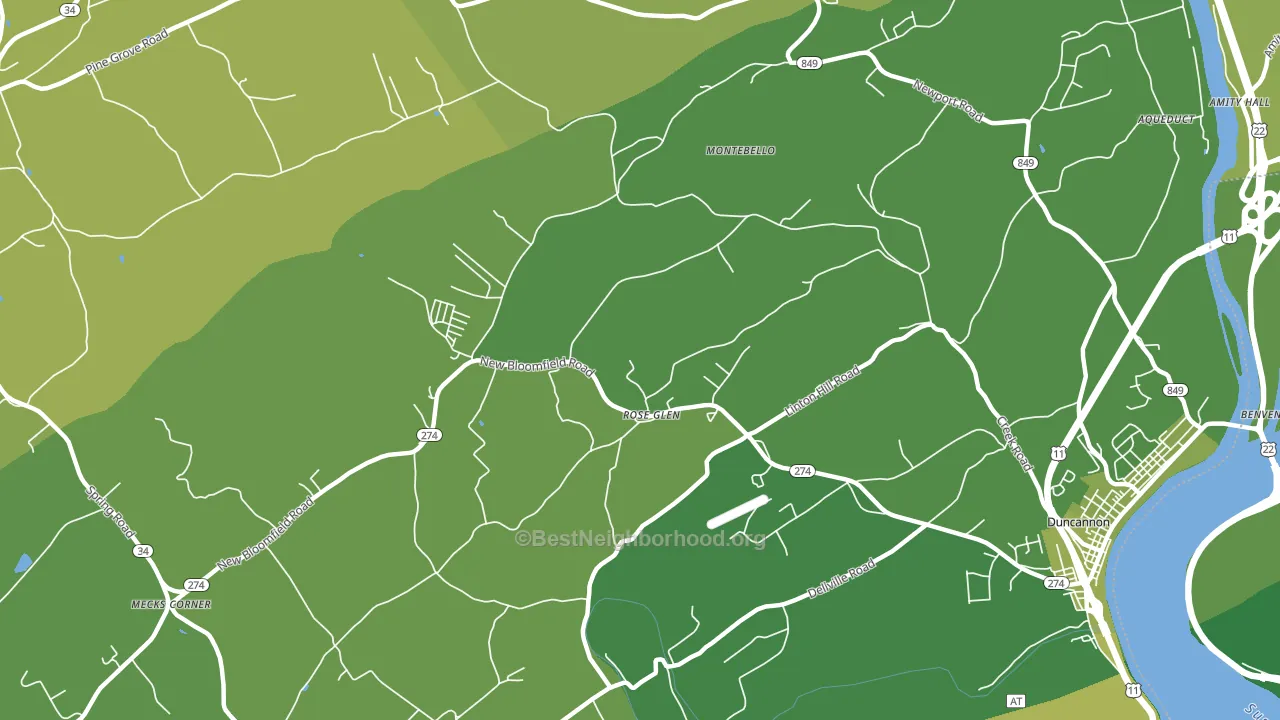 Roseglen, PA block-group voter-turnout map