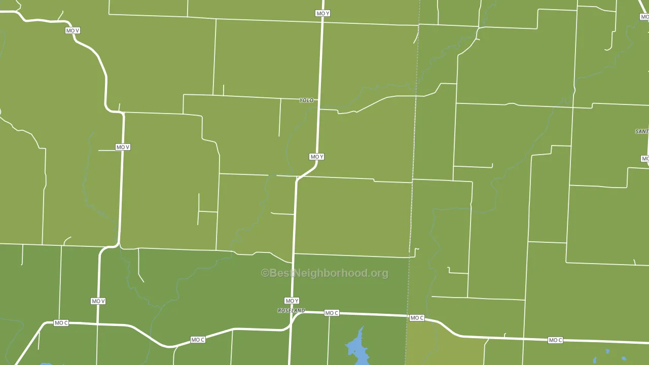 Roseland, MO block-group voter-turnout map