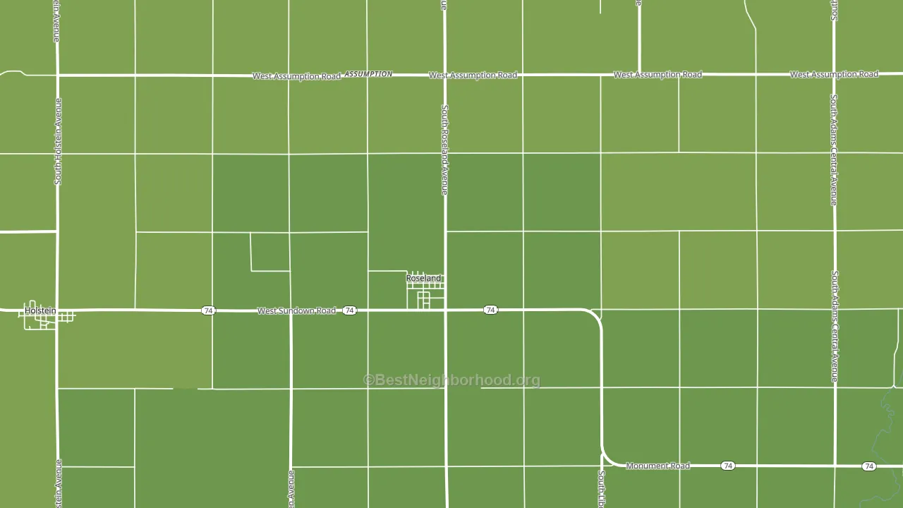 Roseland, NE block-group voter-turnout map