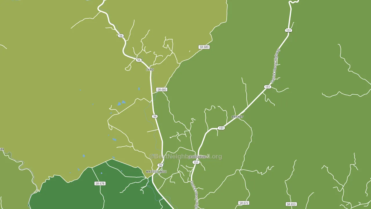 Roseland, VA block-group voter-turnout map