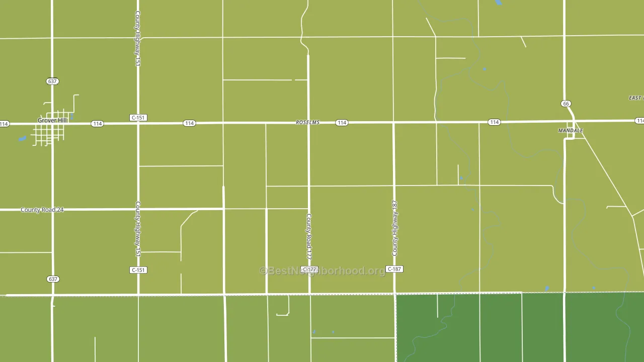 Roselms, OH block-group voter-turnout map