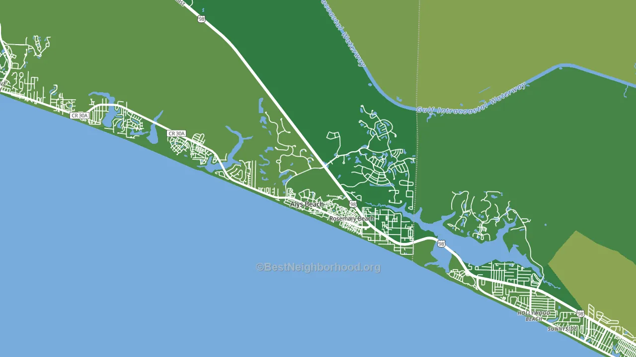 Rosemary Bch, FL block-group voter-turnout map