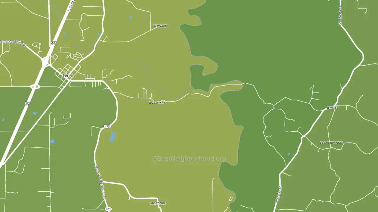 Rosemary, MS block-group voter-turnout map