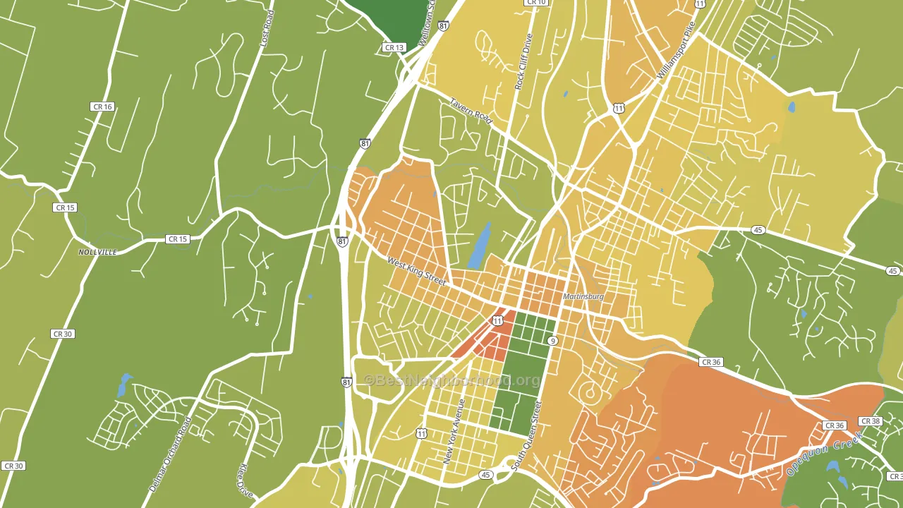 Rosemont, Martinsburg, WV block-group voter-turnout map
