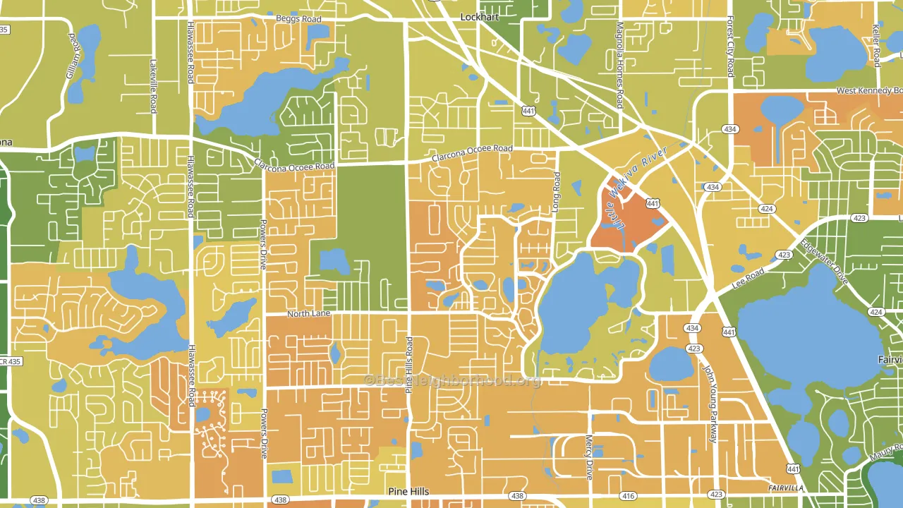 Rosemont North, Orlando, FL block-group voter-turnout map