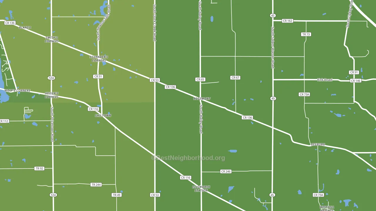 Rosemont, OH block-group voter-turnout map