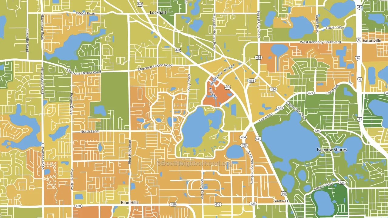 Rosemont, Orlando, FL block-group voter-turnout map