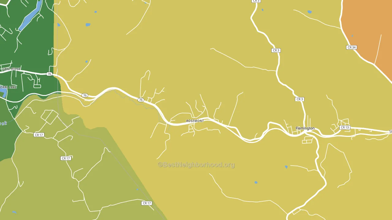 Rosemont, WV block-group voter-turnout map