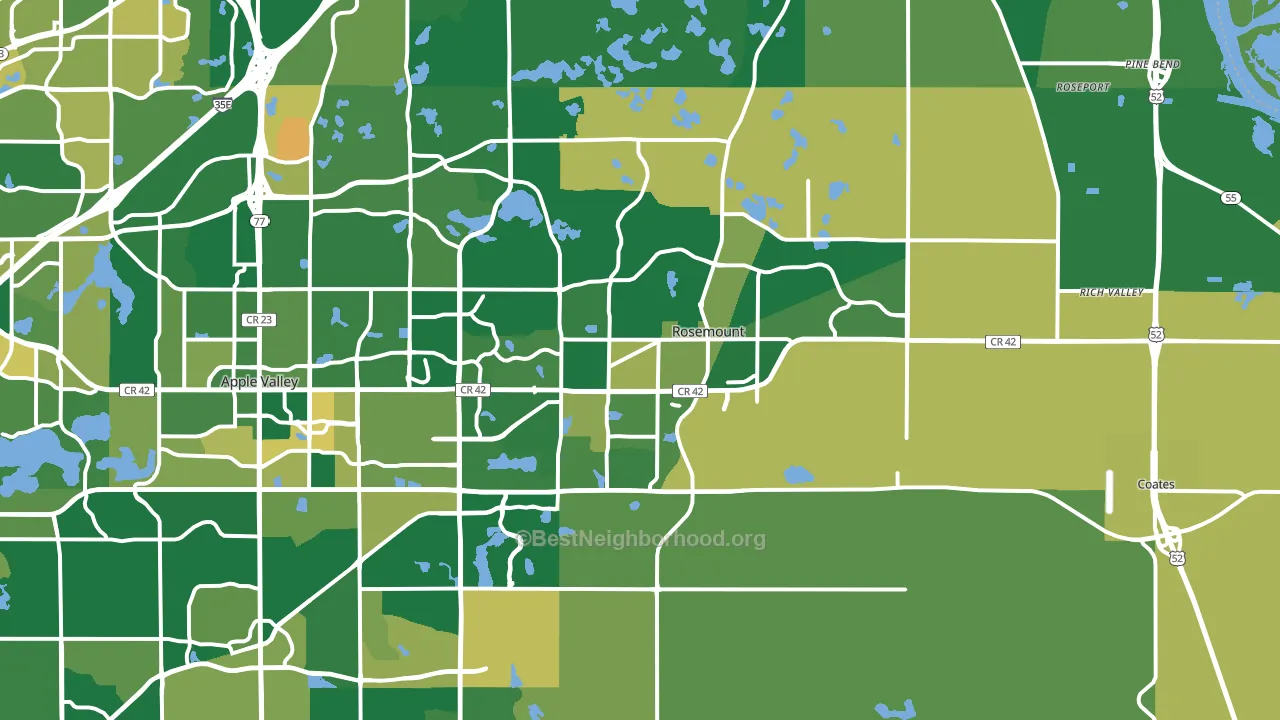 Rosemount, MN block-group voter-turnout map