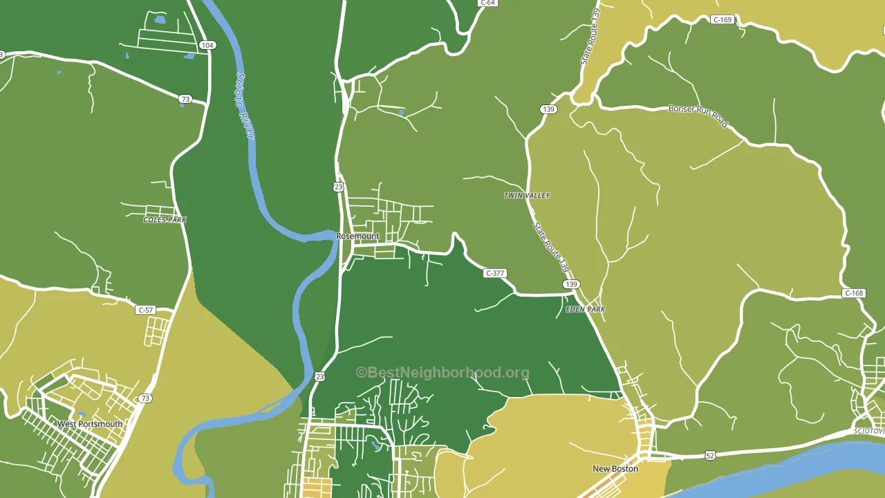 Rosemount, OH block-group voter-turnout map