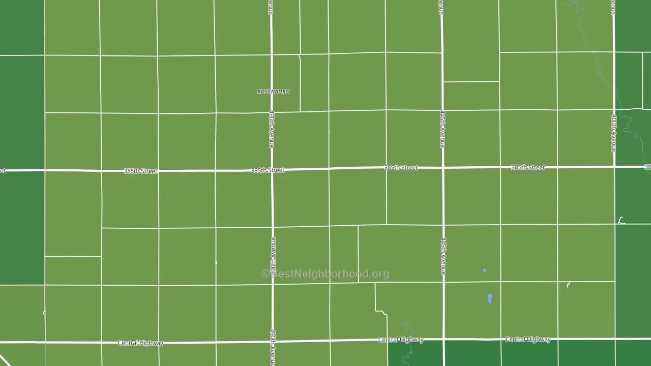 Rosenburg, NE block-group voter-turnout map