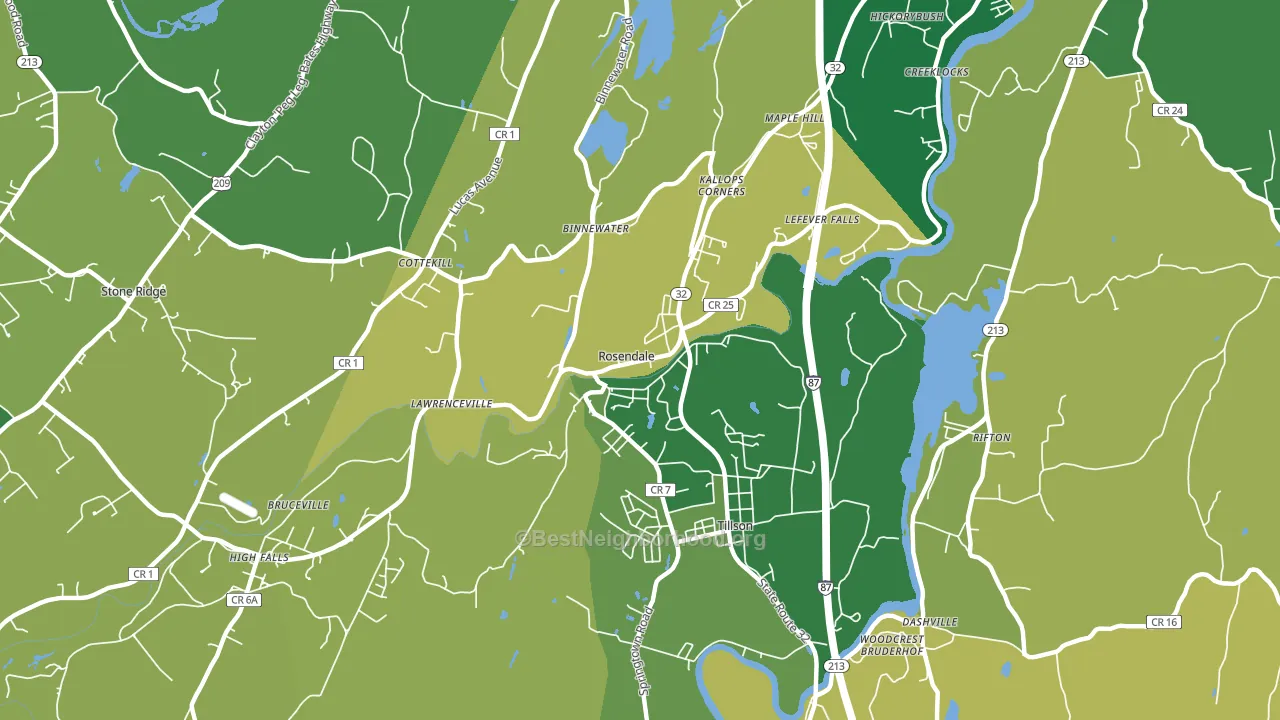 Rosendale, NY block-group voter-turnout map