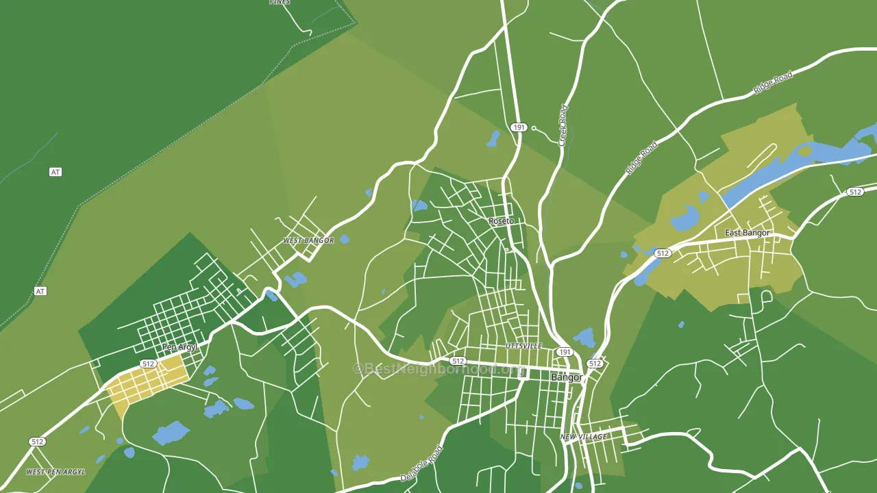 Roseto, PA block-group voter-turnout map