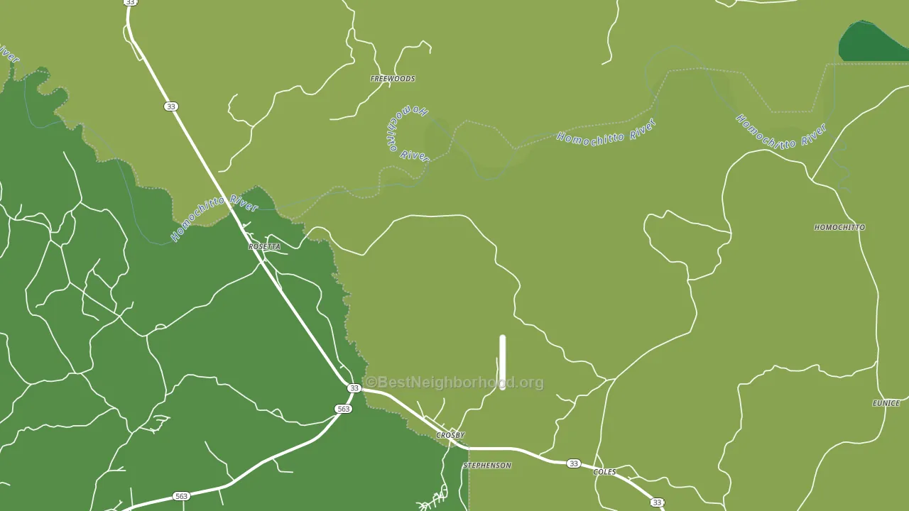 Rosetta, MS block-group voter-turnout map