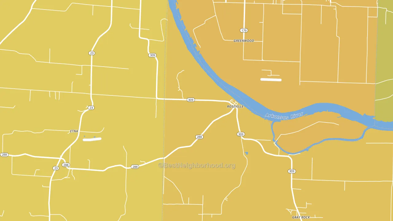 Roseville, AR block-group voter-turnout map
