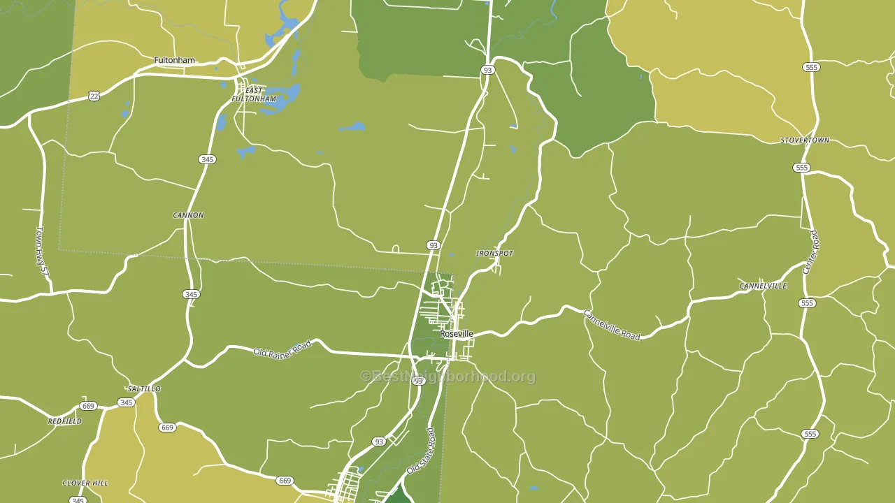 Roseville, OH block-group voter-turnout map