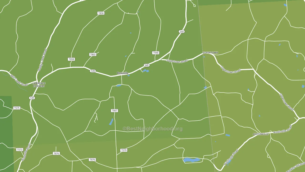 Roseville, PA block-group voter-turnout map