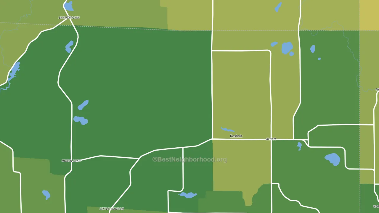 Rosholt, WI block-group voter-turnout map